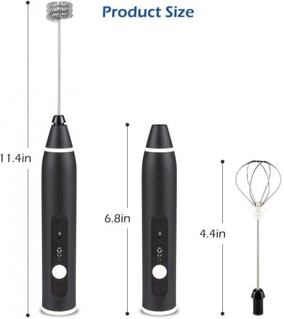 3-Speed Electric Milk Frother USB Rechargeable